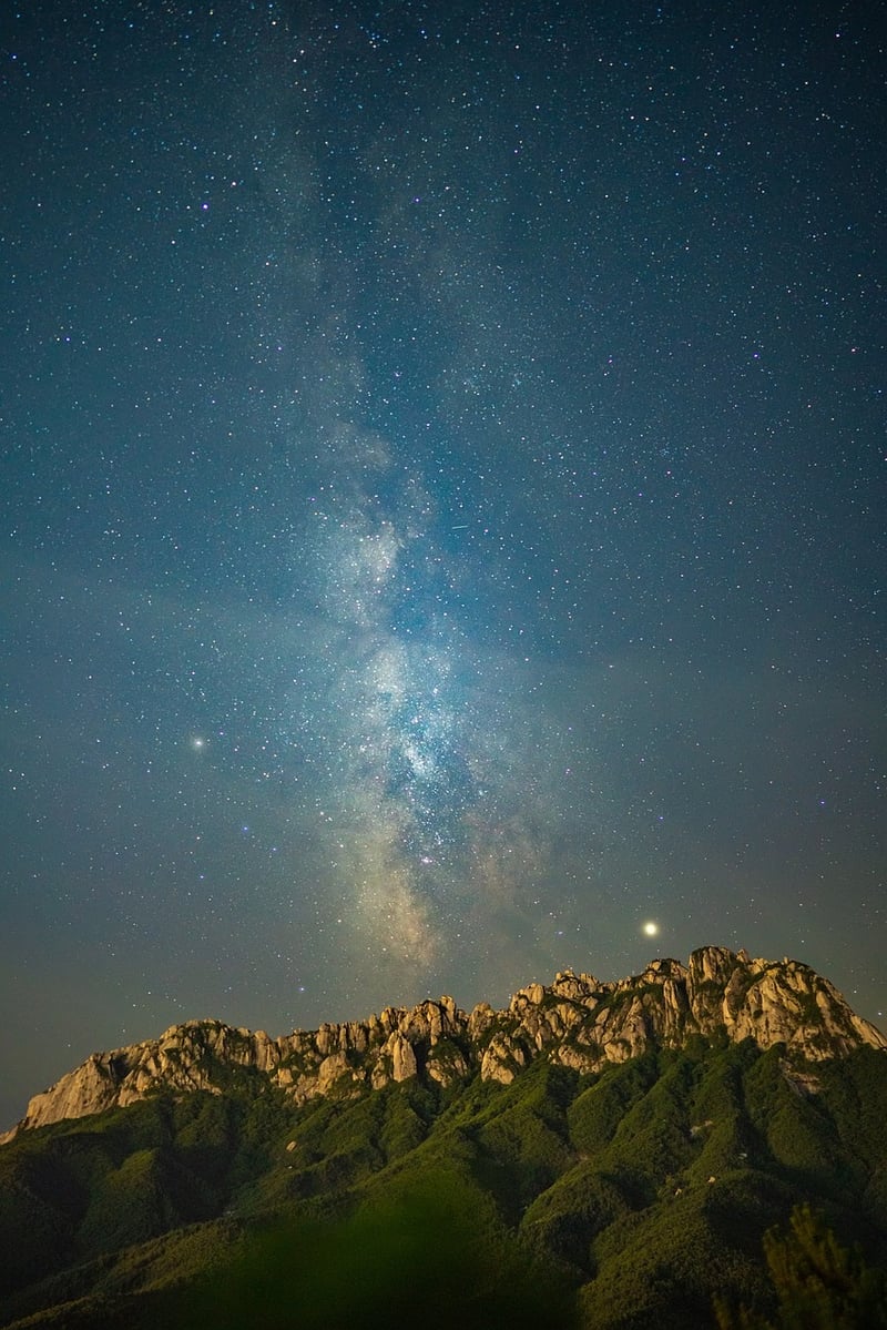 Starry sky over mountains